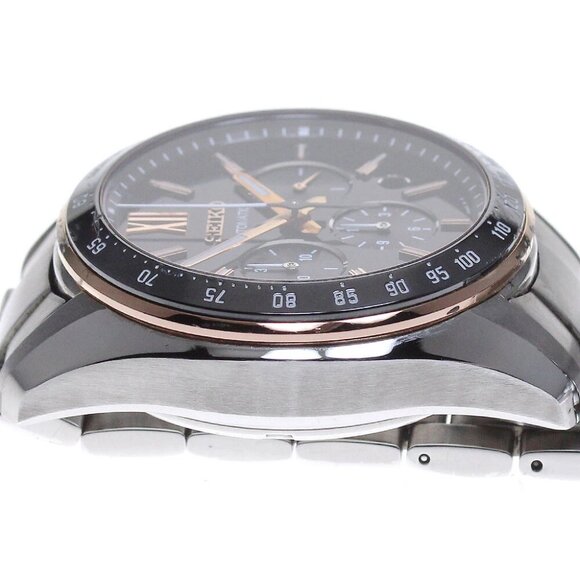 SEIKO Brights mechanical Chronograph black Automatic Watch_834727 main image 6